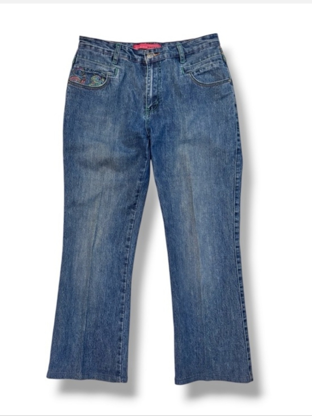 COSMOPOLITAN JEANSWEAR High Waist Embroidered Bootcut Jeans Size 8